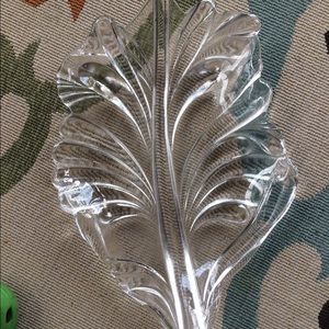Mikasa Glass Leaf Platter